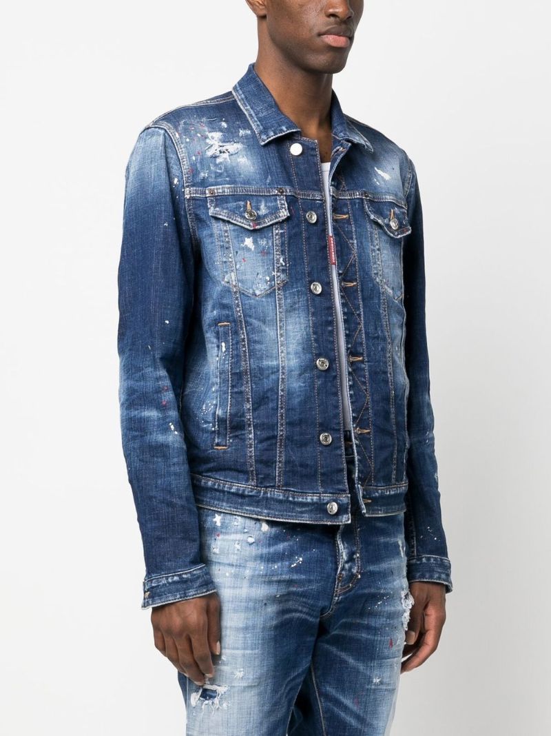 Blue Distressed Denim Jacket