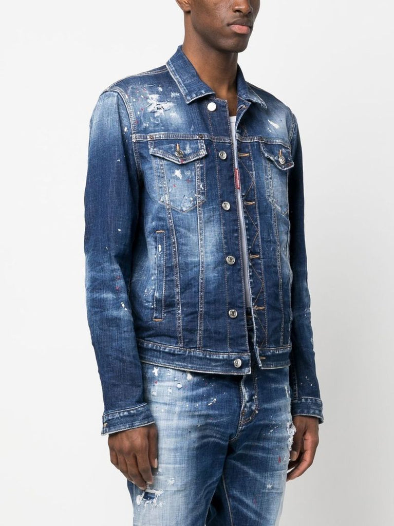 Blue Distressed Denim Jacket