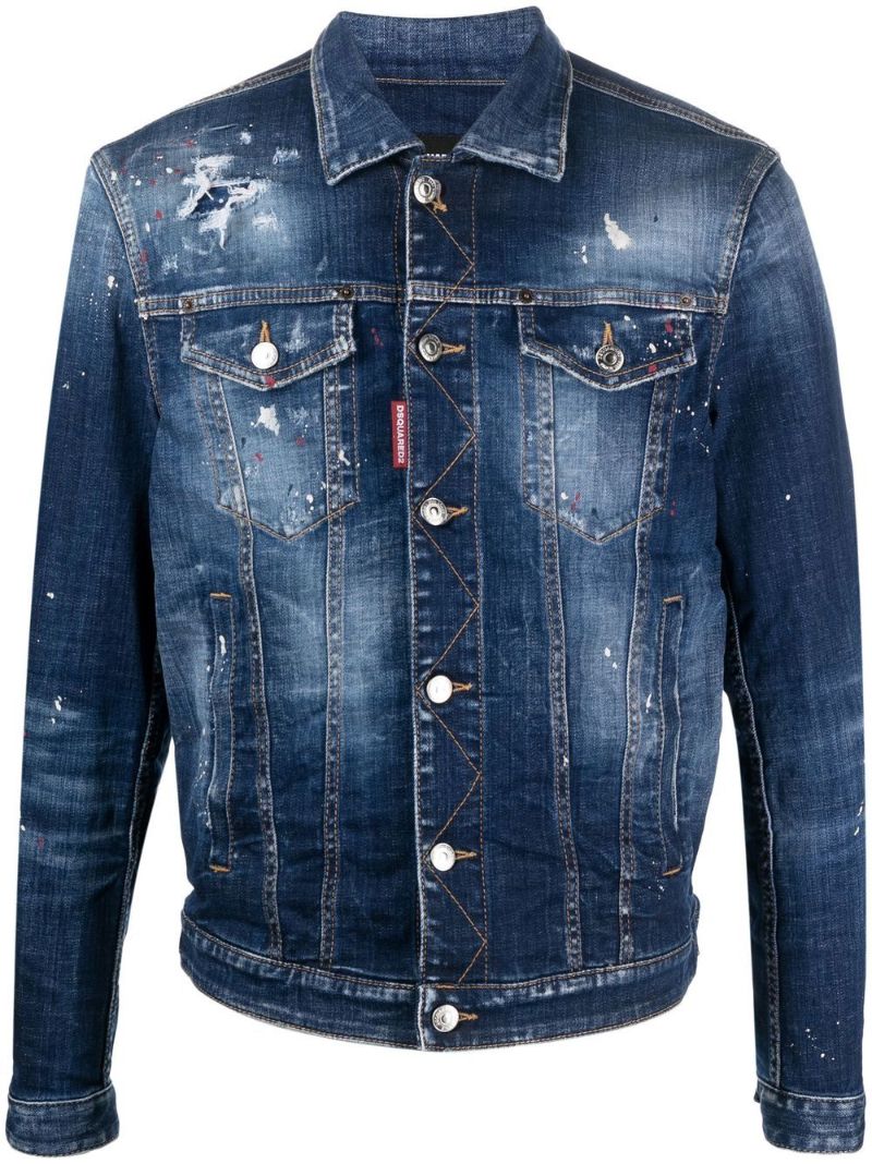 Blue Distressed Denim Jacket