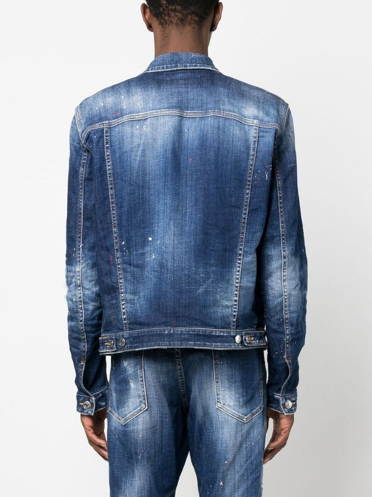Blue Distressed Denim Jacket