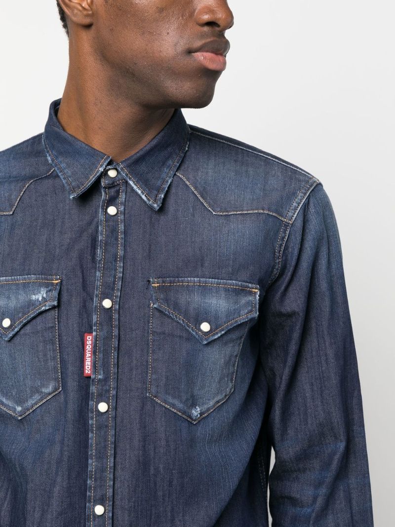 Blue Western Denim Shirt
