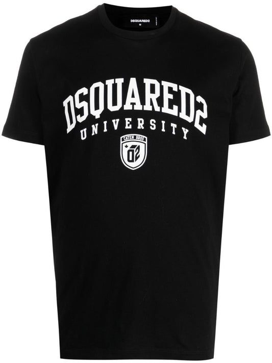 Black University Cotton T-shirt