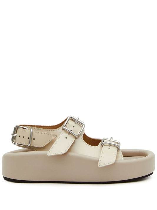 Beige Buckle Detail Sandals