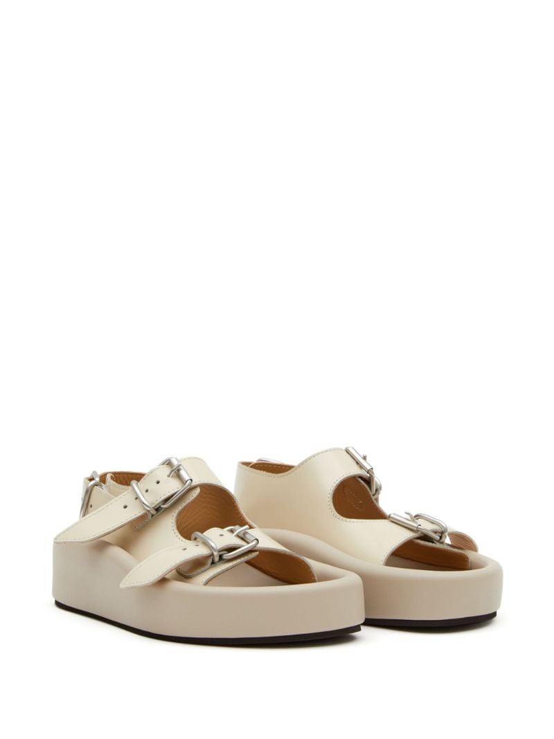 Beige Buckle Detail Sandals