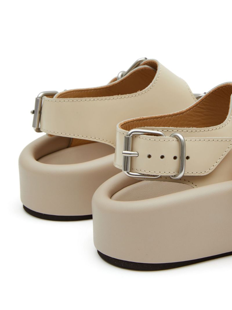 Beige Buckle Detail Sandals