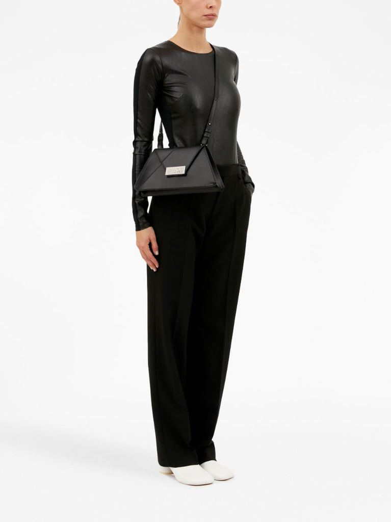 Black Logo Plaque Shoulder Bag