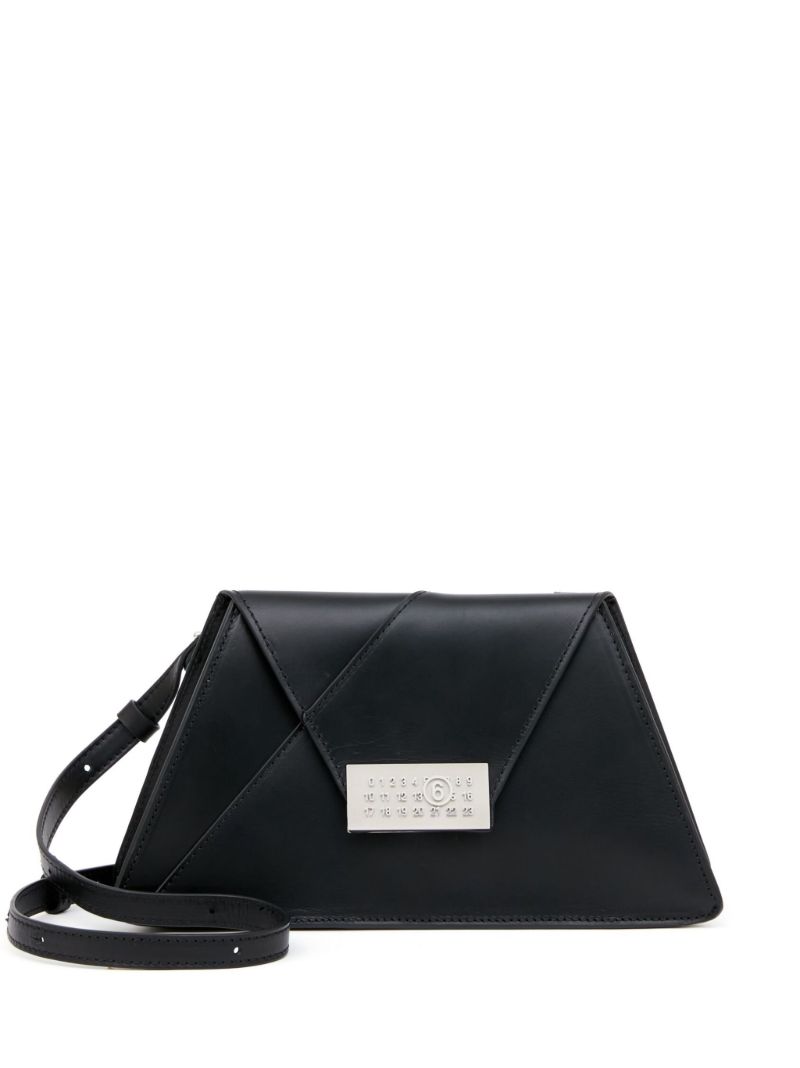 Black Logo Plaque Shoulder Bag