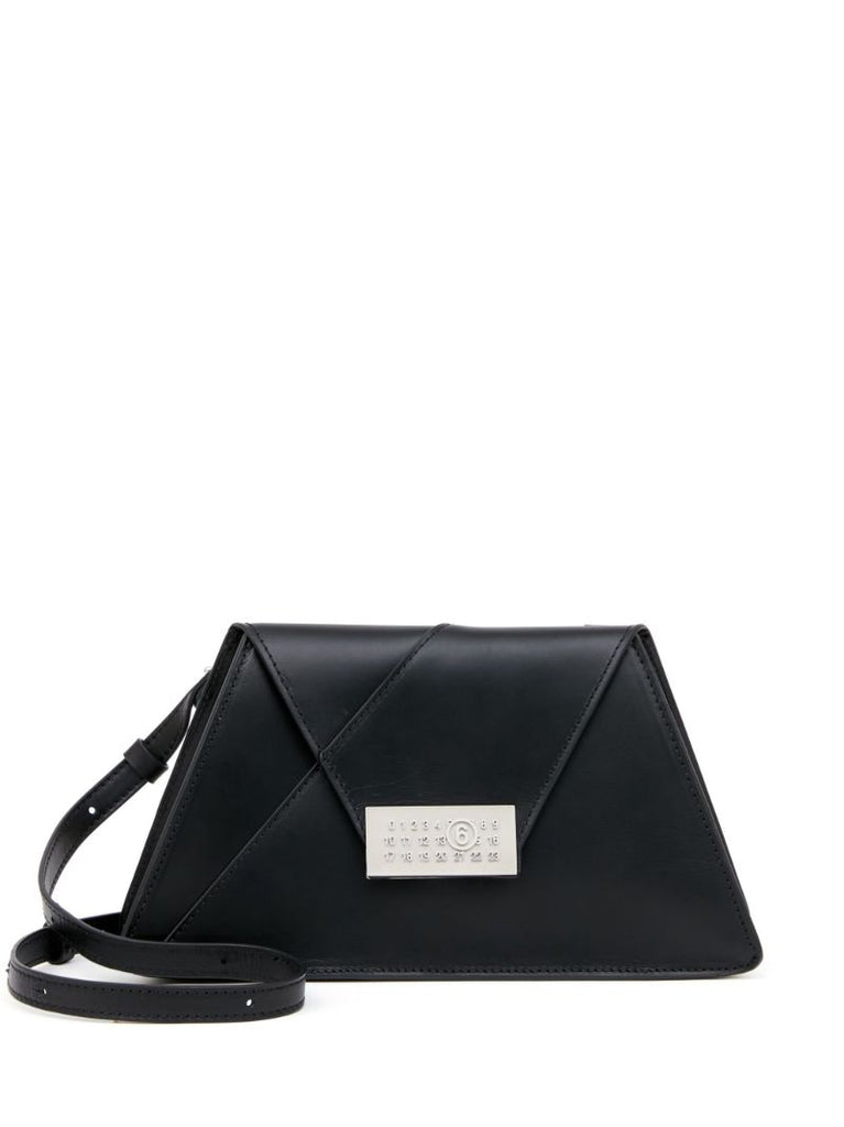 Black Logo Plaque Shoulder Bag
