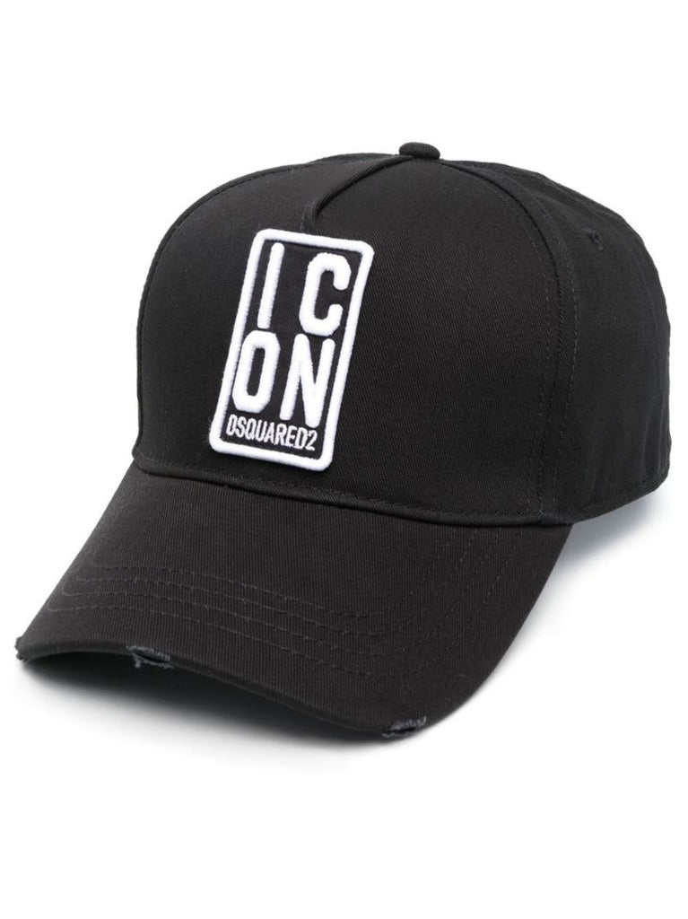 Black Icon Embroidered Cotton Cap