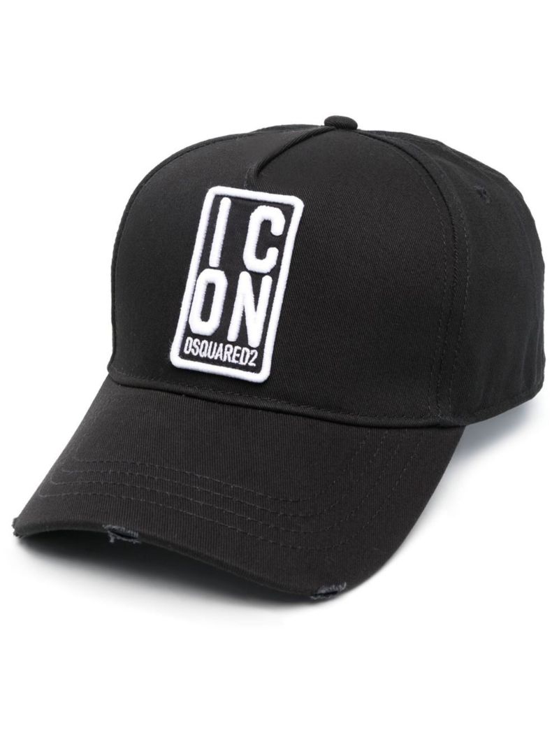 Black Icon Embroidered Cotton Cap