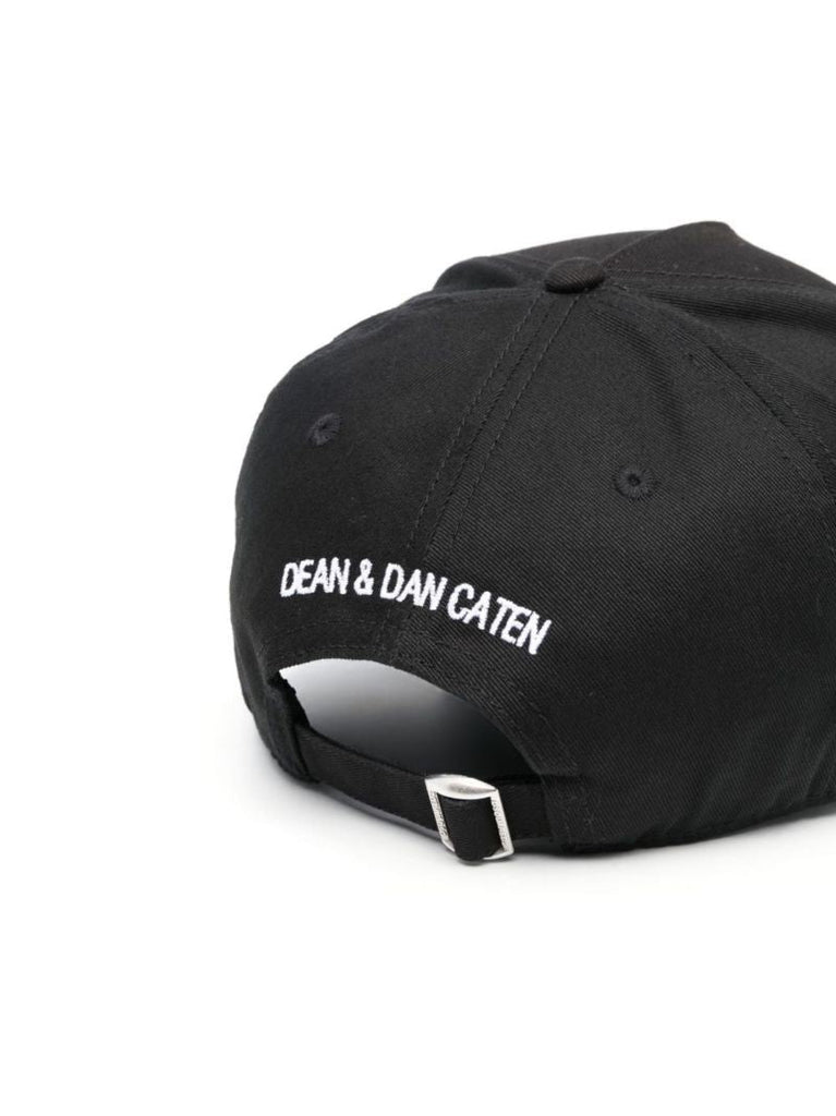 Black Icon Embroidered Cotton Cap