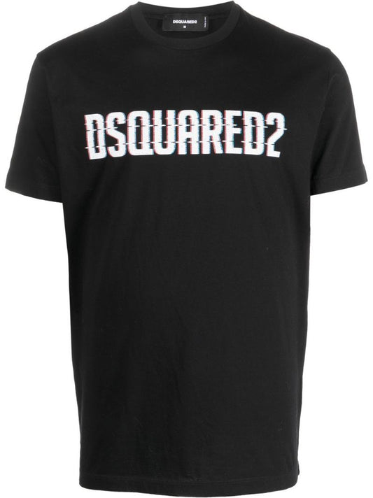 Black Logo Print Cotton T-shirt