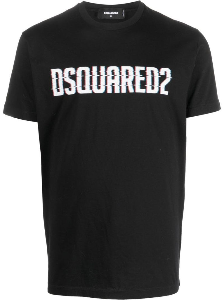 Black Logo Print Cotton T-shirt