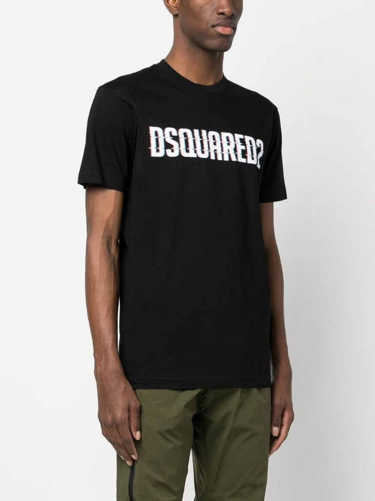 Black Logo Print Cotton T-shirt