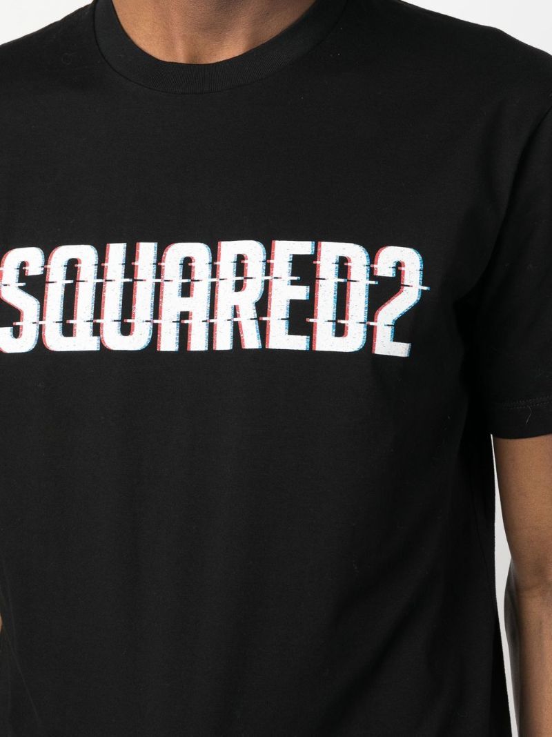 Black Logo Print Cotton T-shirt