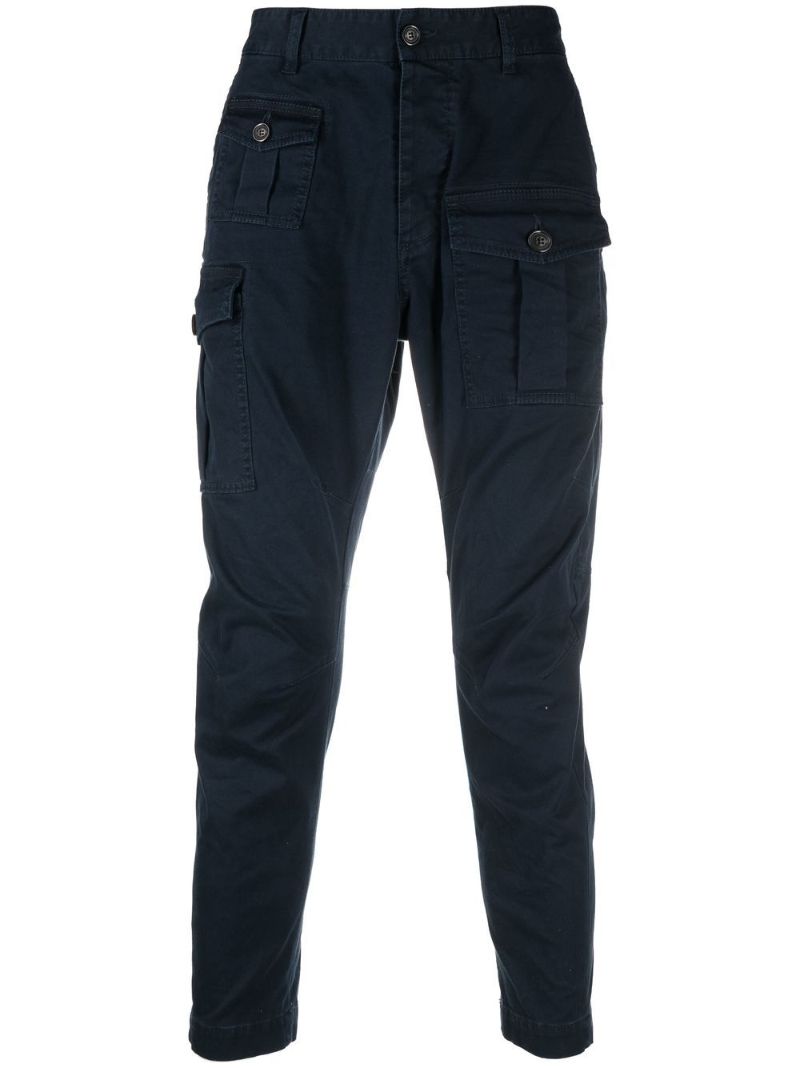 Blue Slim-leg Cargo Trousers