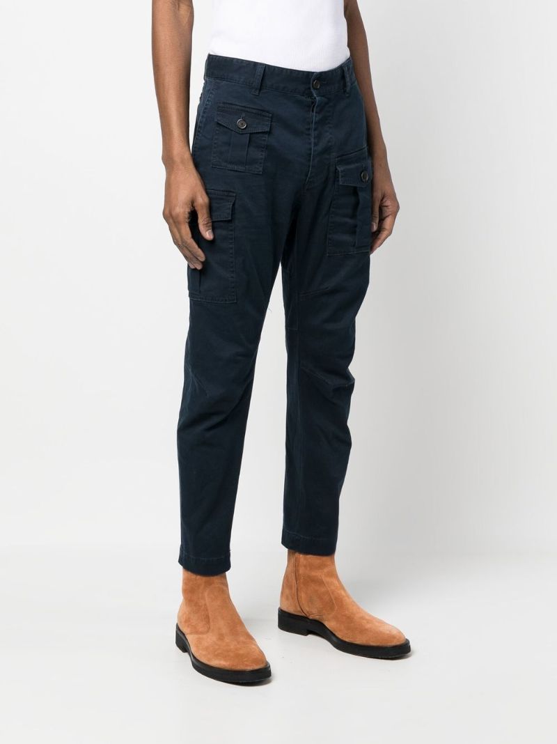 Blue Slim-leg Cargo Trousers