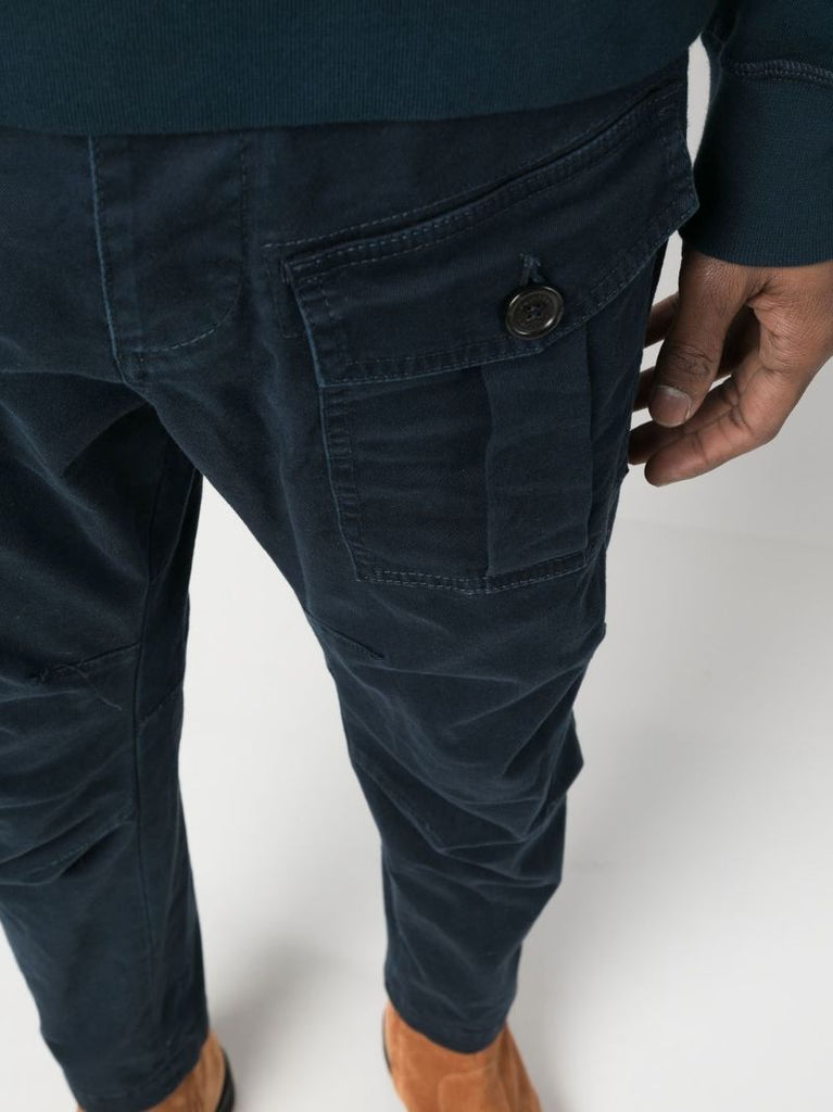 Blue Slim-leg Cargo Trousers