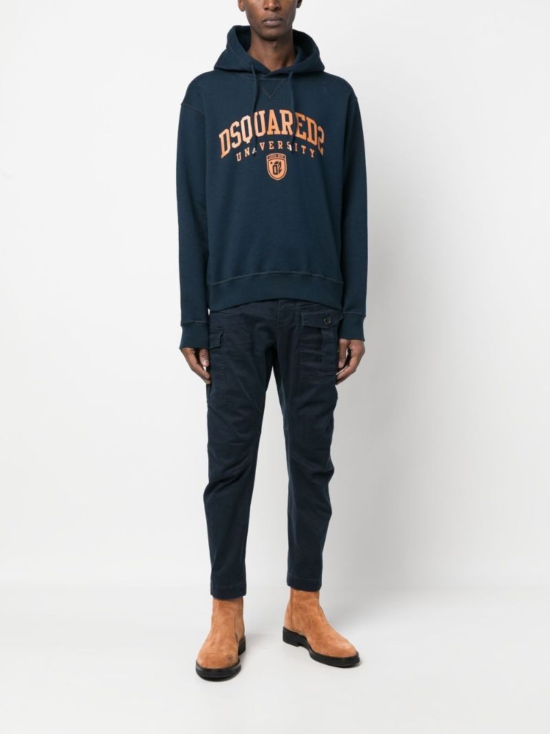 Blue Slim-leg Cargo Trousers