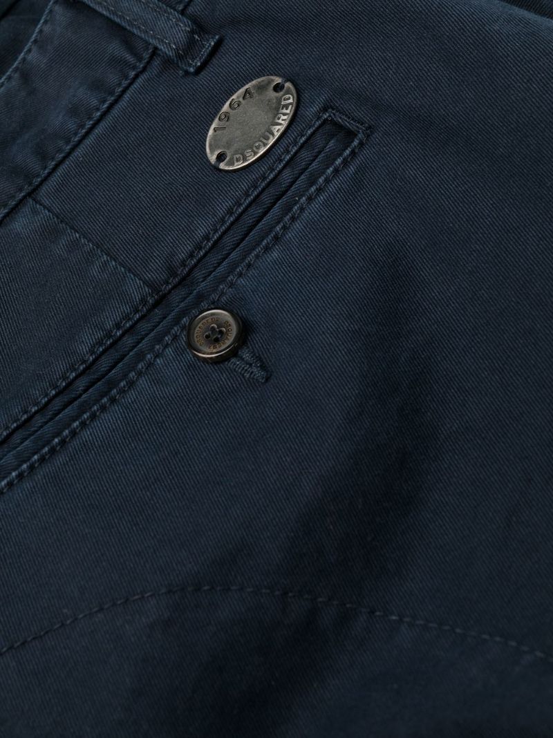 Blue Slim-leg Cargo Trousers