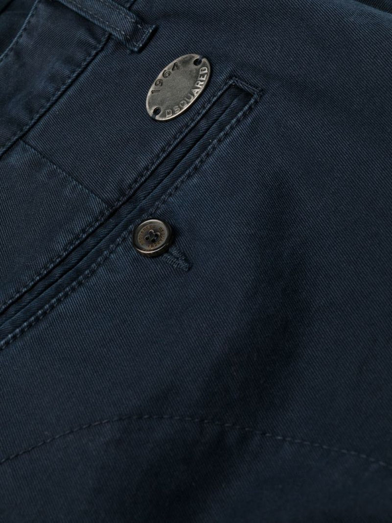 Blue Slim-leg Cargo Trousers