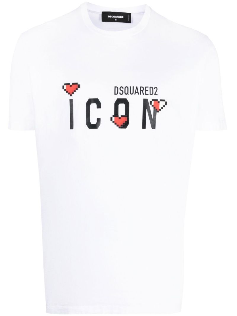 White Icon Logo Print T-shirt