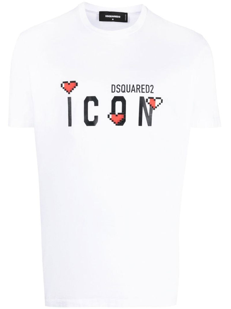 White Icon Logo Print T-shirt