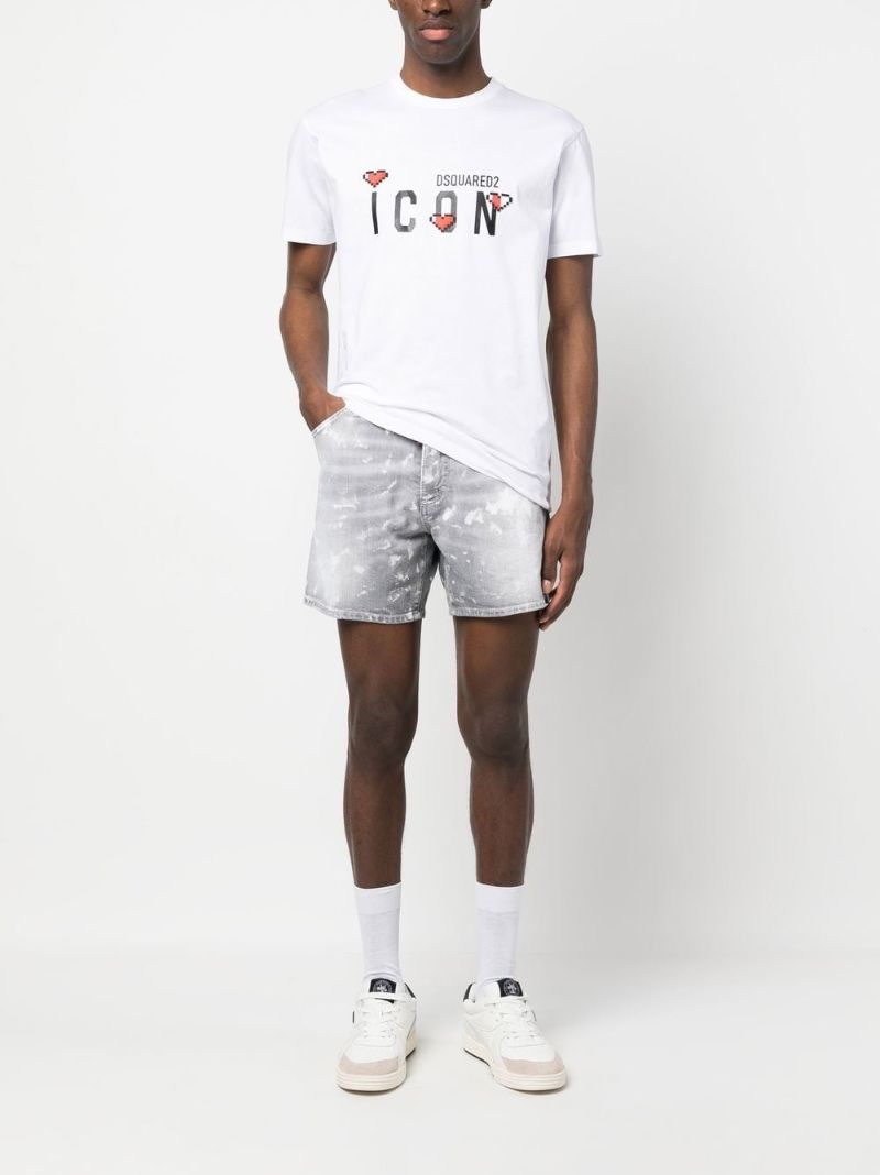 White Icon Logo Print T-shirt