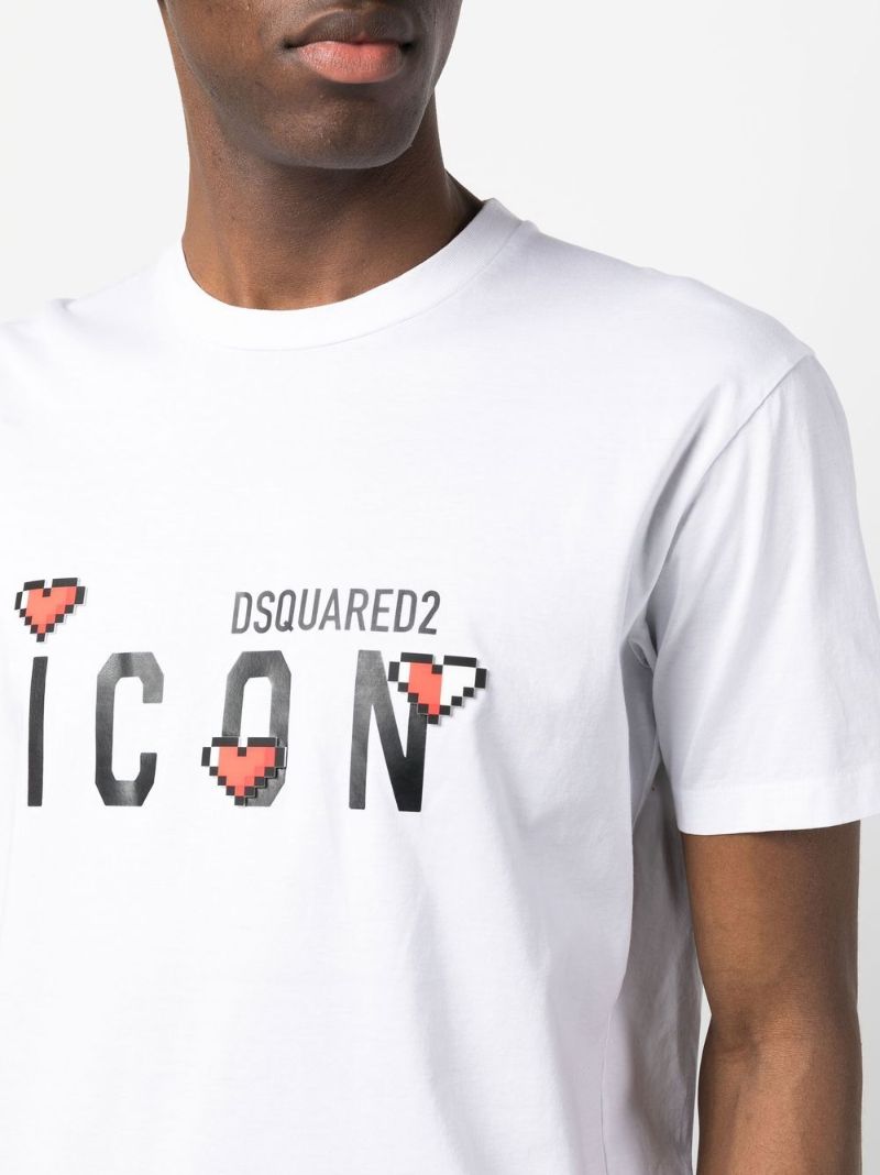 White Icon Logo Print T-shirt