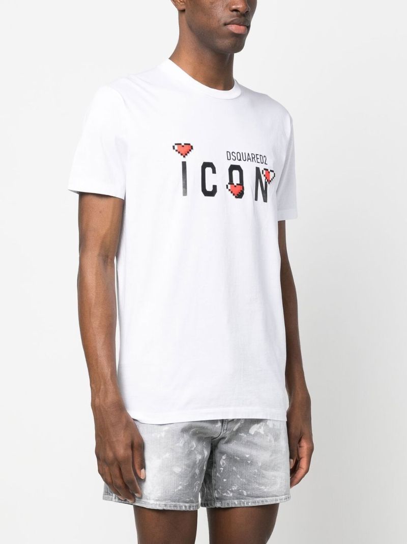White Icon Logo Print T-shirt