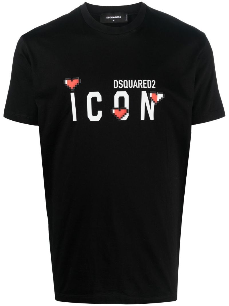 Black Cotton Icon Logo-print T-shirt