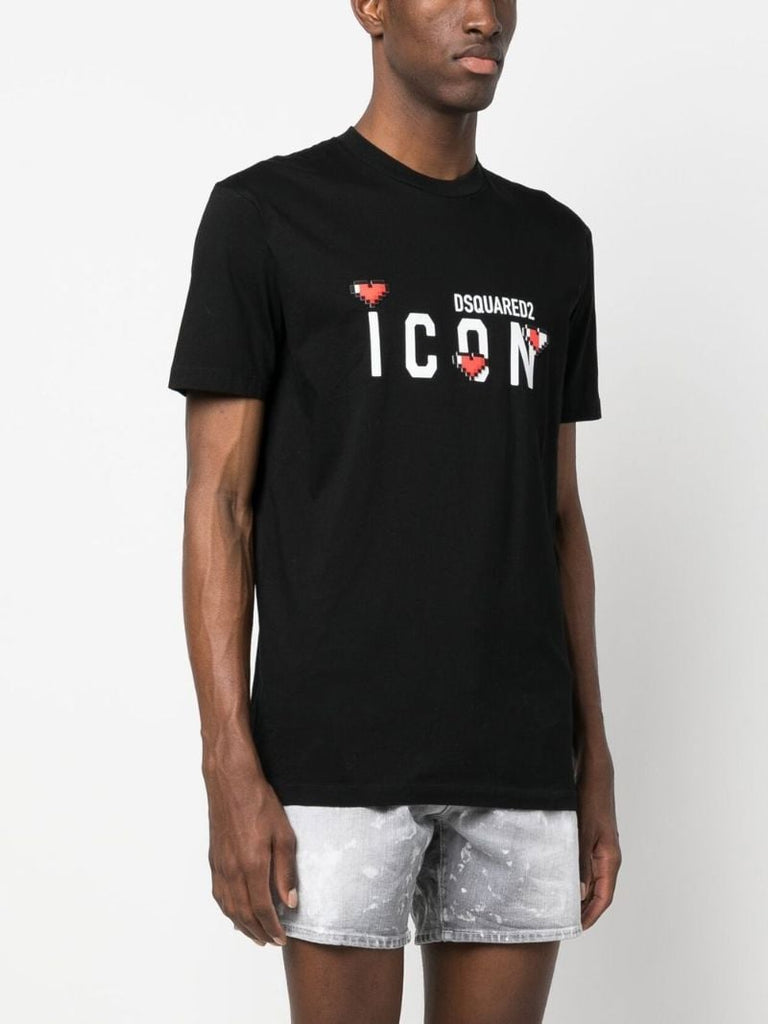 Black Cotton Icon Logo-print T-shirt