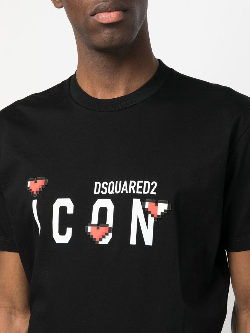 Black Cotton Icon Logo-print T-shirt