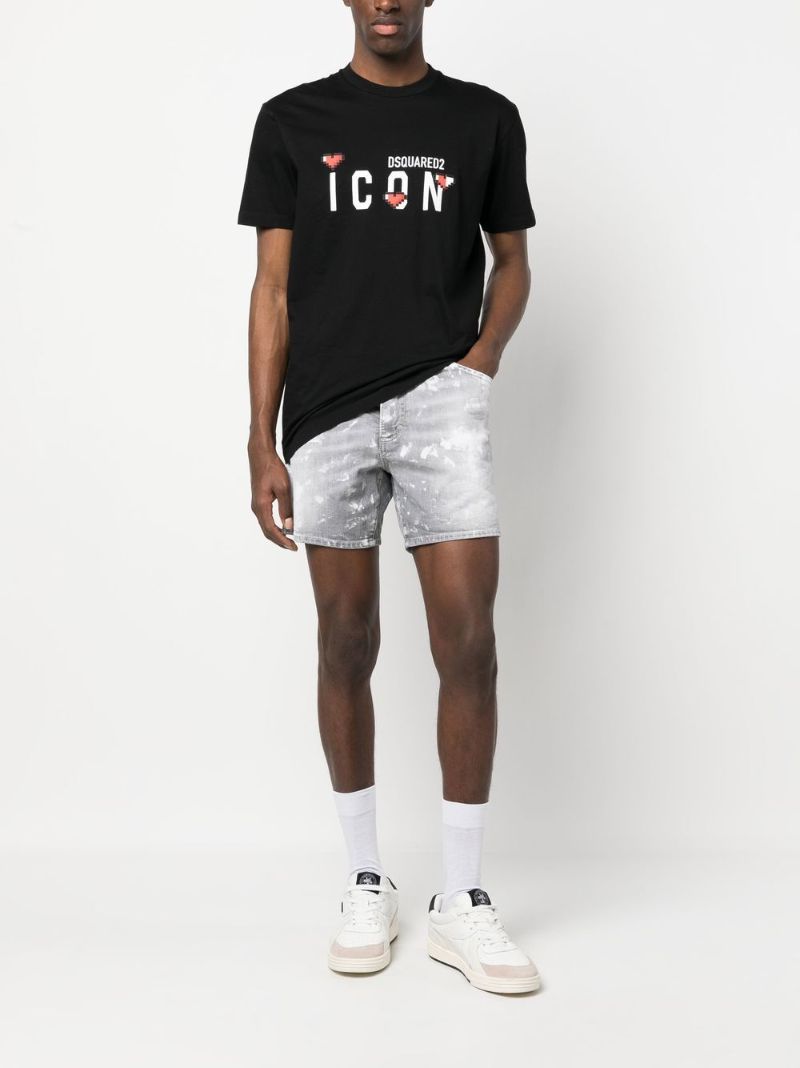 Black Cotton Icon Logo-print T-shirt