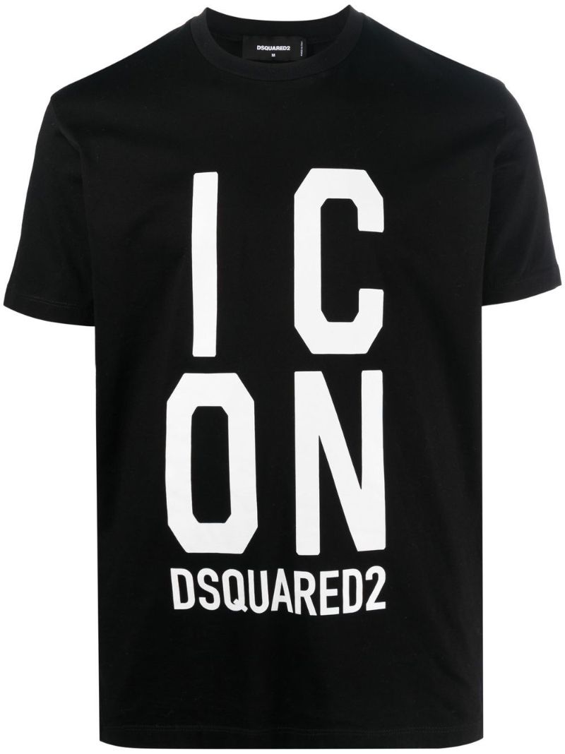 Black Icon Logo Print T-shirt