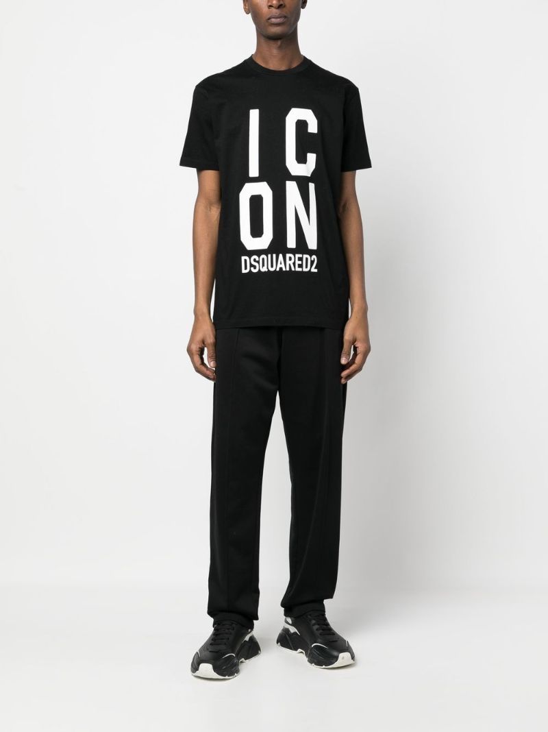 Black Icon Logo Print T-shirt