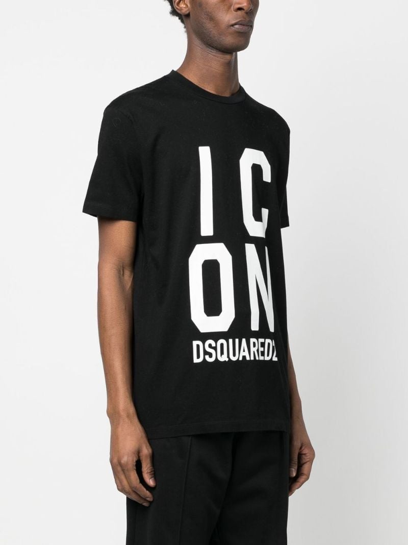 Black Icon Logo Print T-shirt
