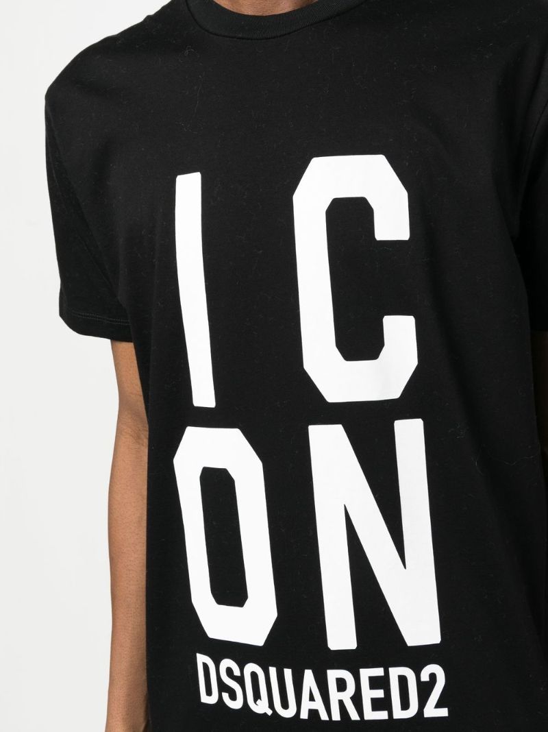 Black Icon Logo Print T-shirt
