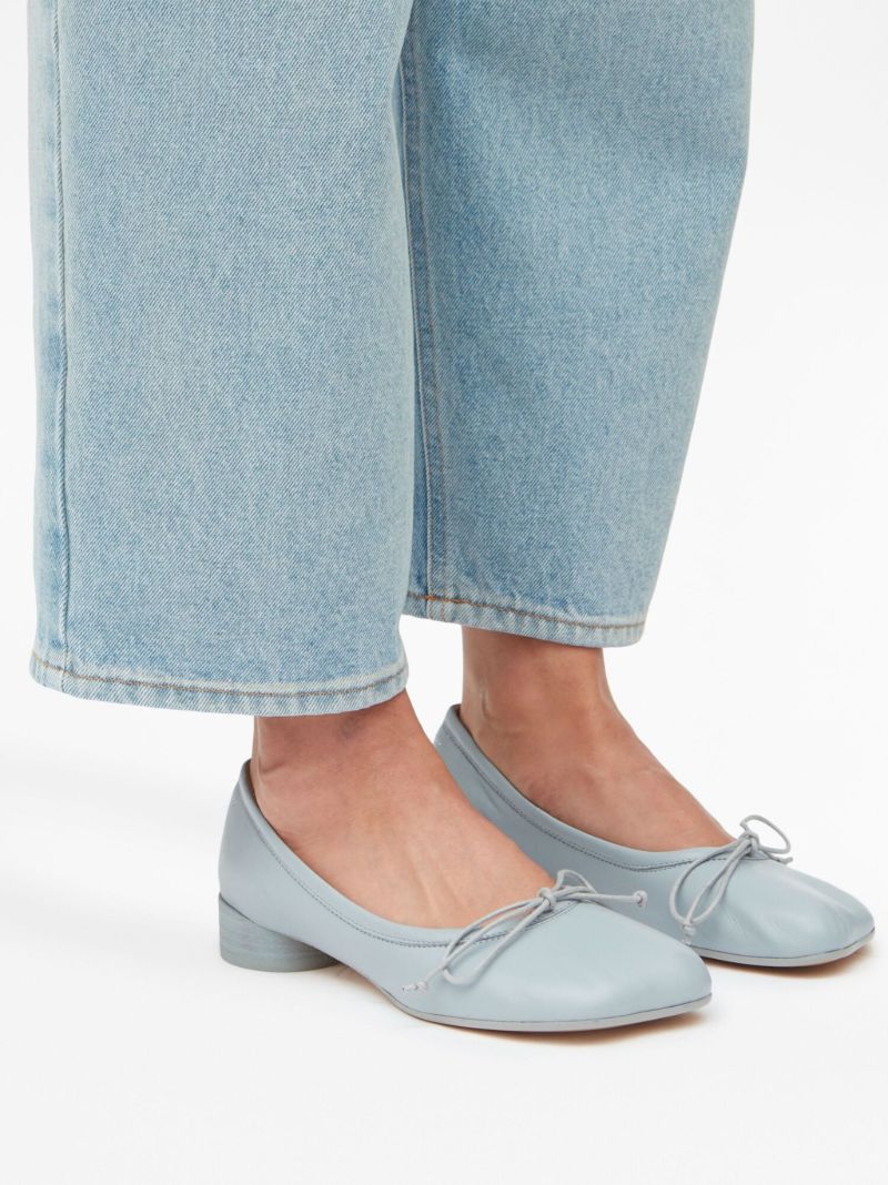 Blue Bow Detail Ballerina Shoes