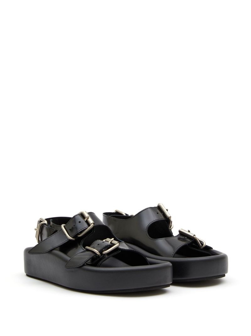 Black Buckle Detail Sandals