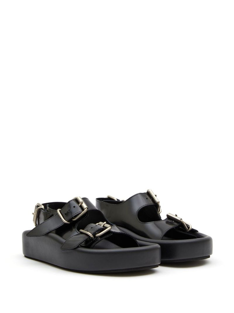 Black Buckle Detail Sandals