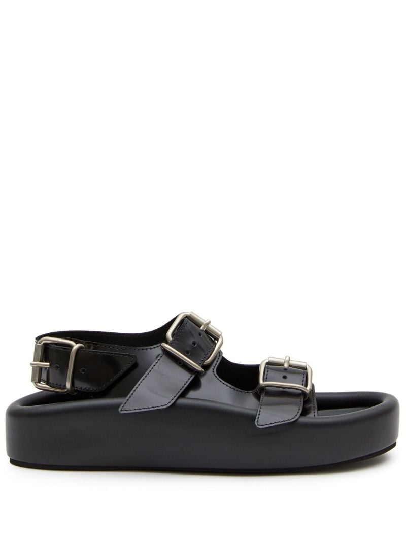 Black Buckle Detail Sandals