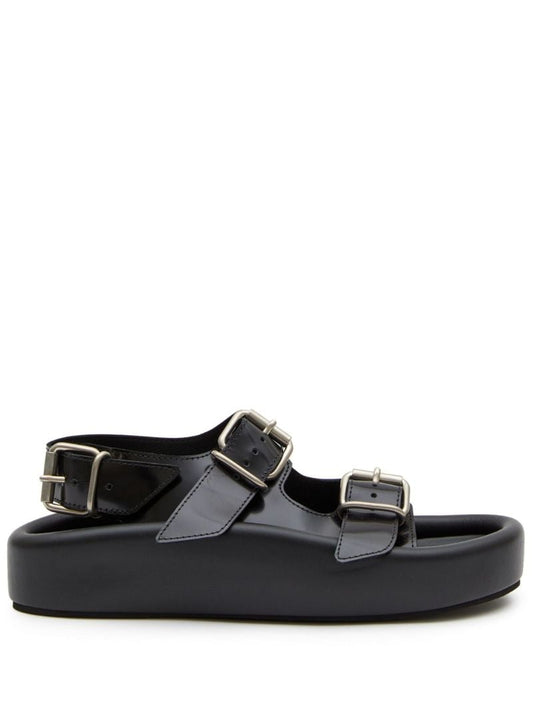 Black Buckle Detail Sandals