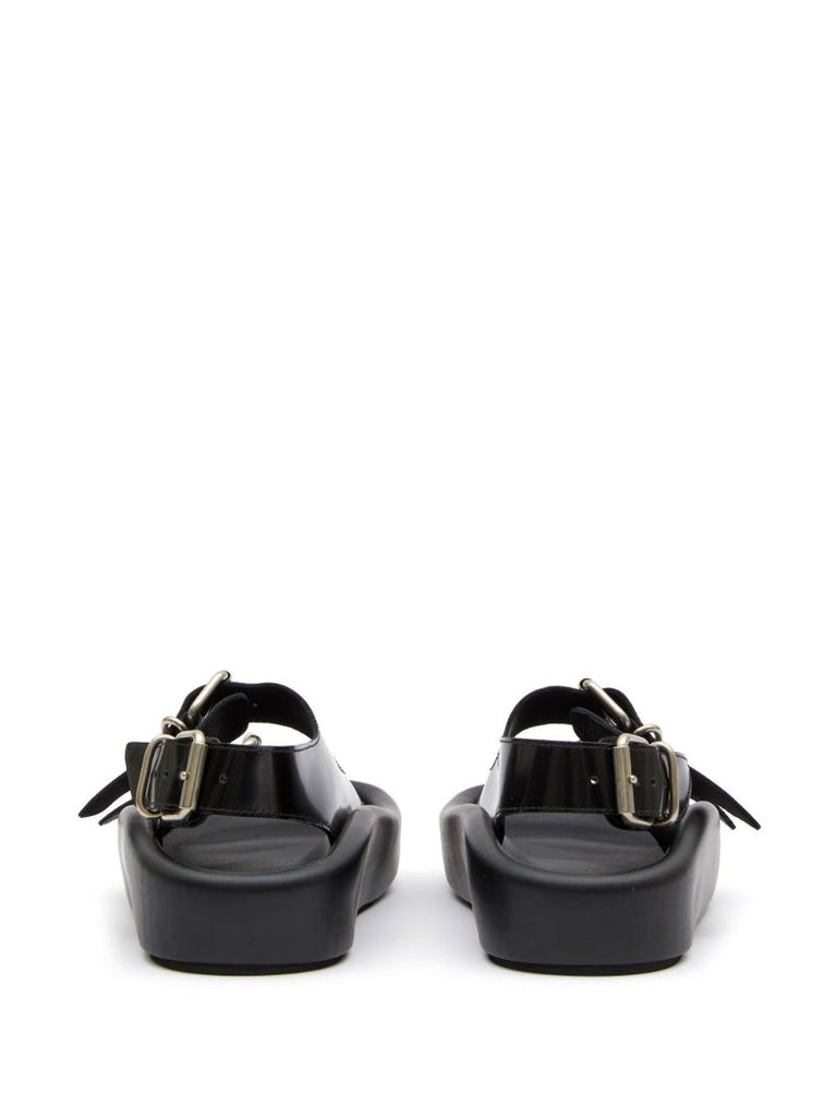 Black Buckle Detail Sandals