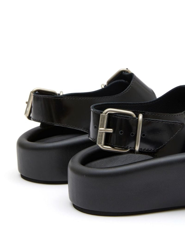 Black Buckle Detail Sandals