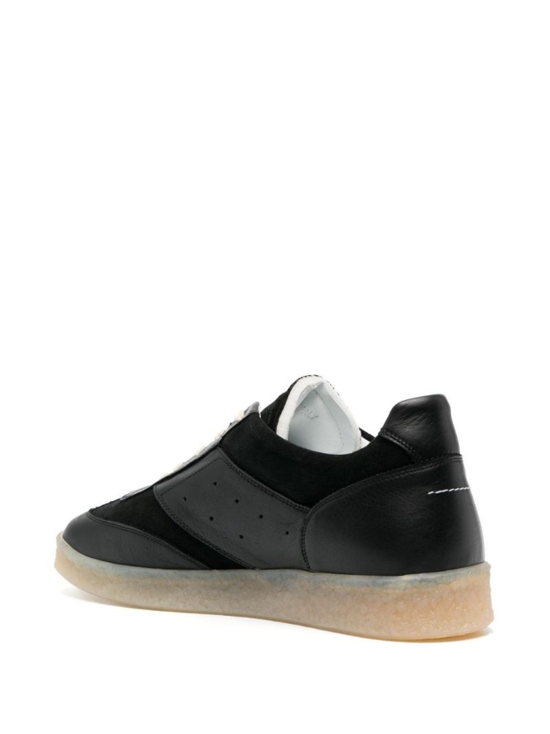 Black Panelled Lace Up Sneakers