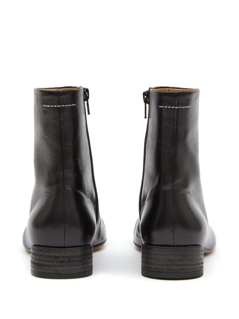 Black Polished Finish Boots