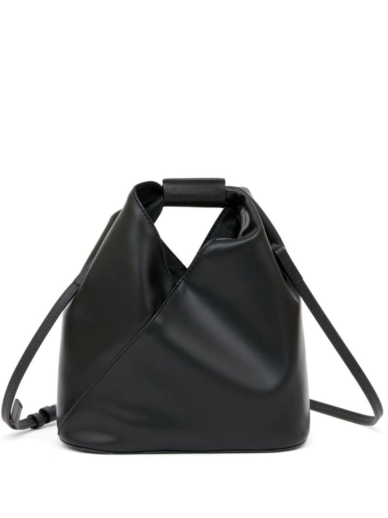 Black Triangle Leather Tote Bag