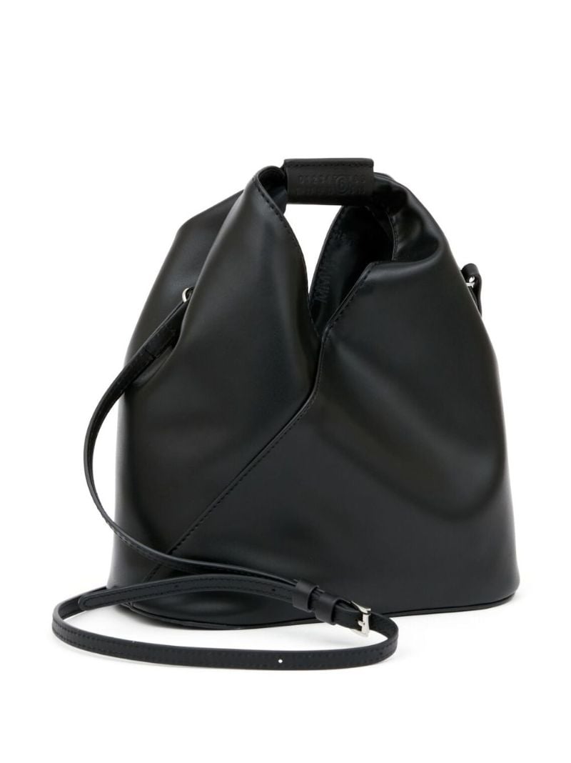 Black Triangle Leather Tote Bag