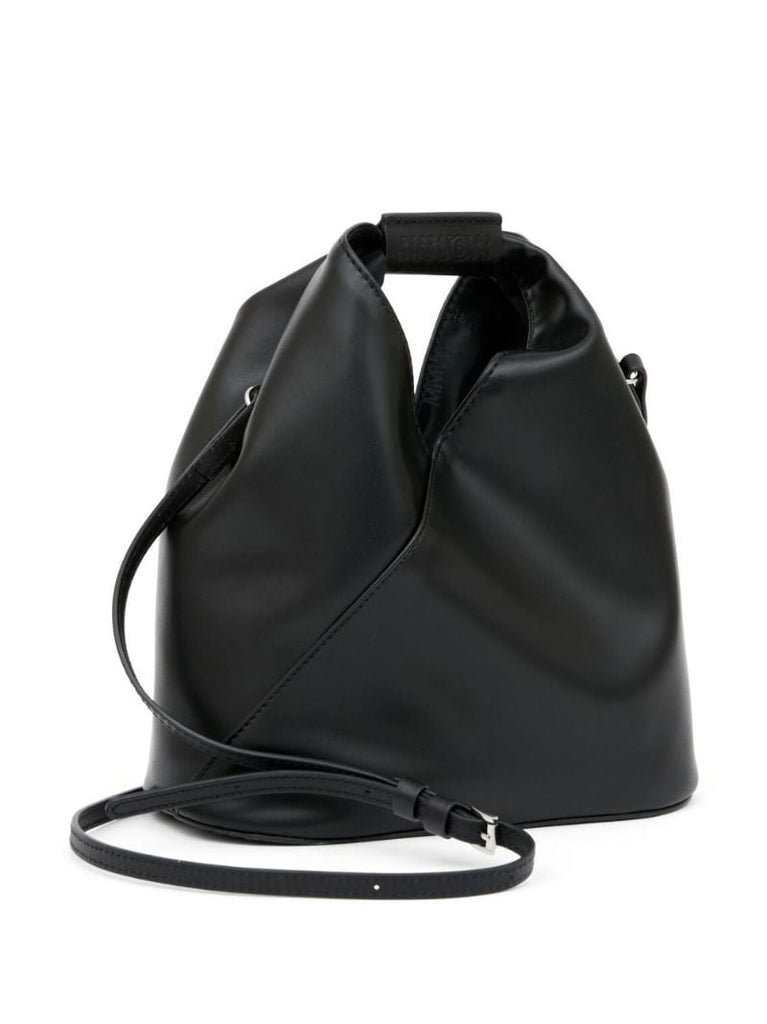 Black Triangle Leather Tote Bag